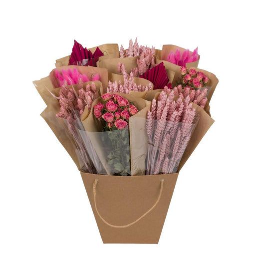 Droogbloemen boeket – Dried Mono Mix Pink – 50 cm – Duurzame & onderhoudsvrije decoratie