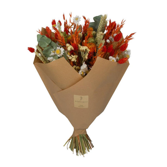 Droogbloemen Classic Bouquet Orange – Onderhoudsvriendelijke Decoratie – Set van 4 boeketten – 60 cm hoog