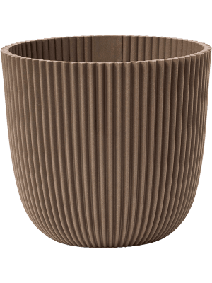 Capi plantenpot Nature Groove warm taupe – duurzame lichtgewicht bloempot Ø22 cm voor binnen